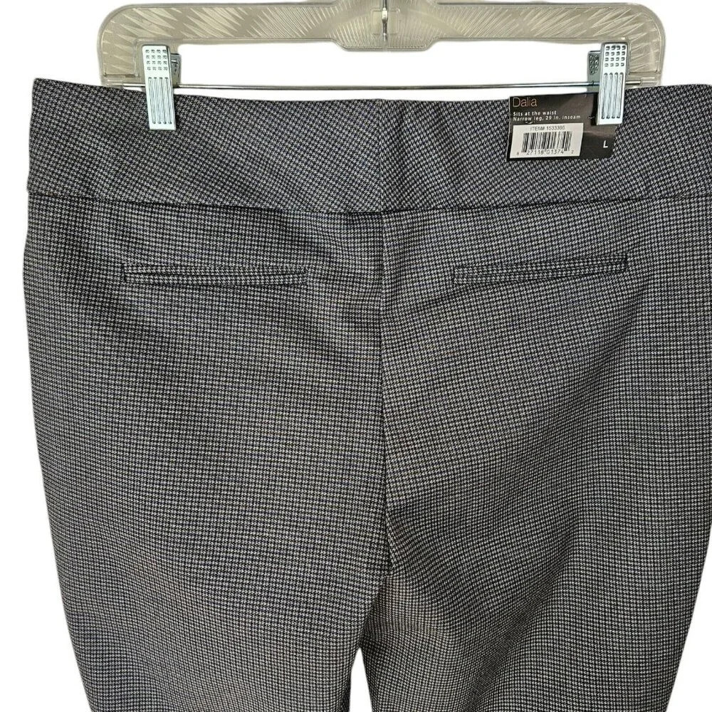 Dalia Gray Black Herringbone Pull On Cropped Pants Size Large New‎ With Tag - Picture 8 of 10